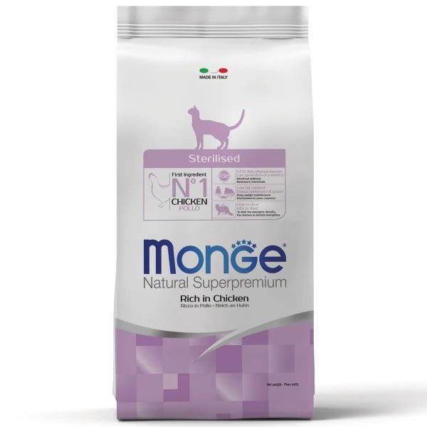 غذای خشک گربه بالغ عقیم طعم مرغ ۱۰ کیلویی Monge